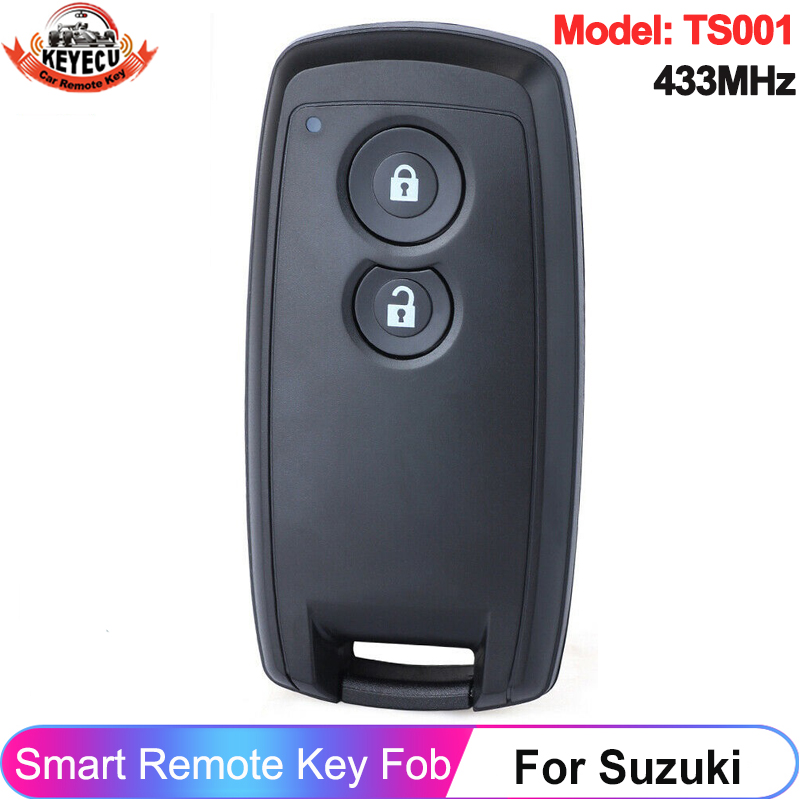 Uncut Remote Key Fob 2-Button 433MHz With ID46 Chip For Suzuki SX4 2007-2013 - Black, Camprofessor