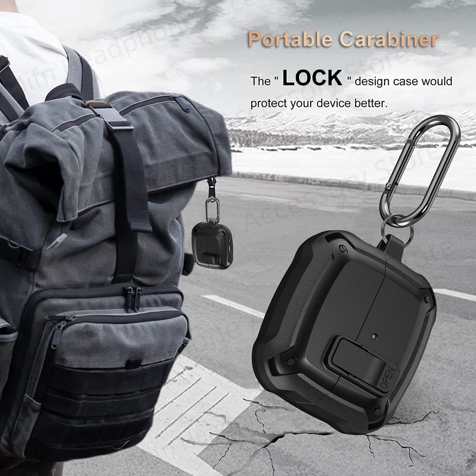 2024 [2-in-1] Armor Case For Samsung Galaxy Buds 3/Galaxy Buds3 Pro Secure Lock Cover buds3 pro cover with Cleaning Kit for men. 