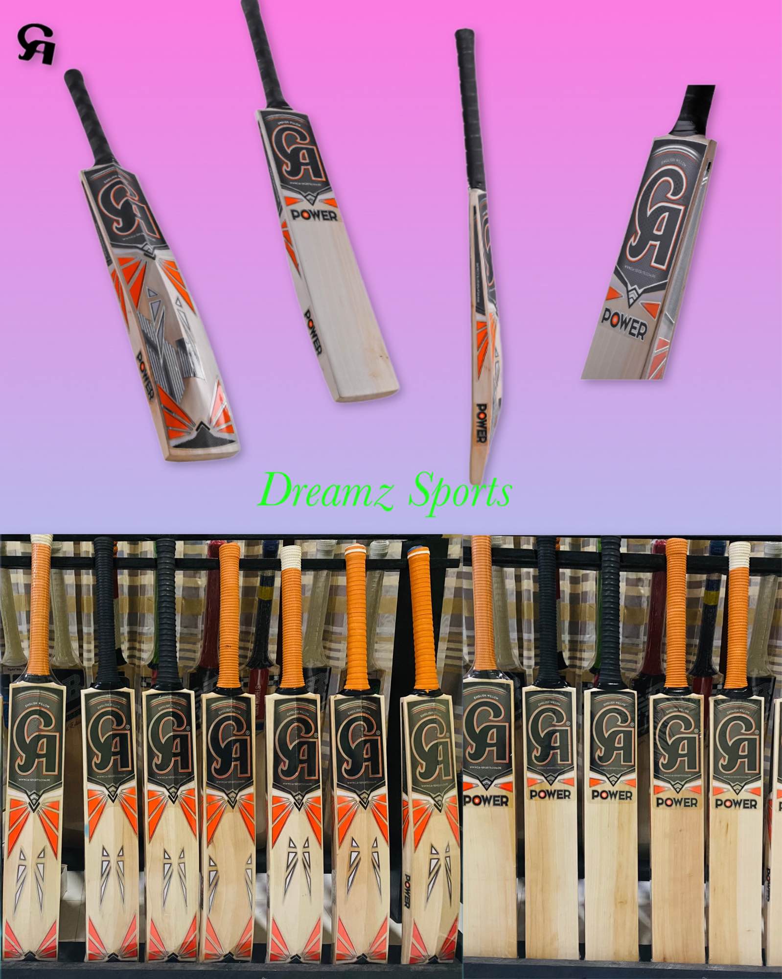 Ca Power English Willow Cricket Bat Size 5/6/H/SH