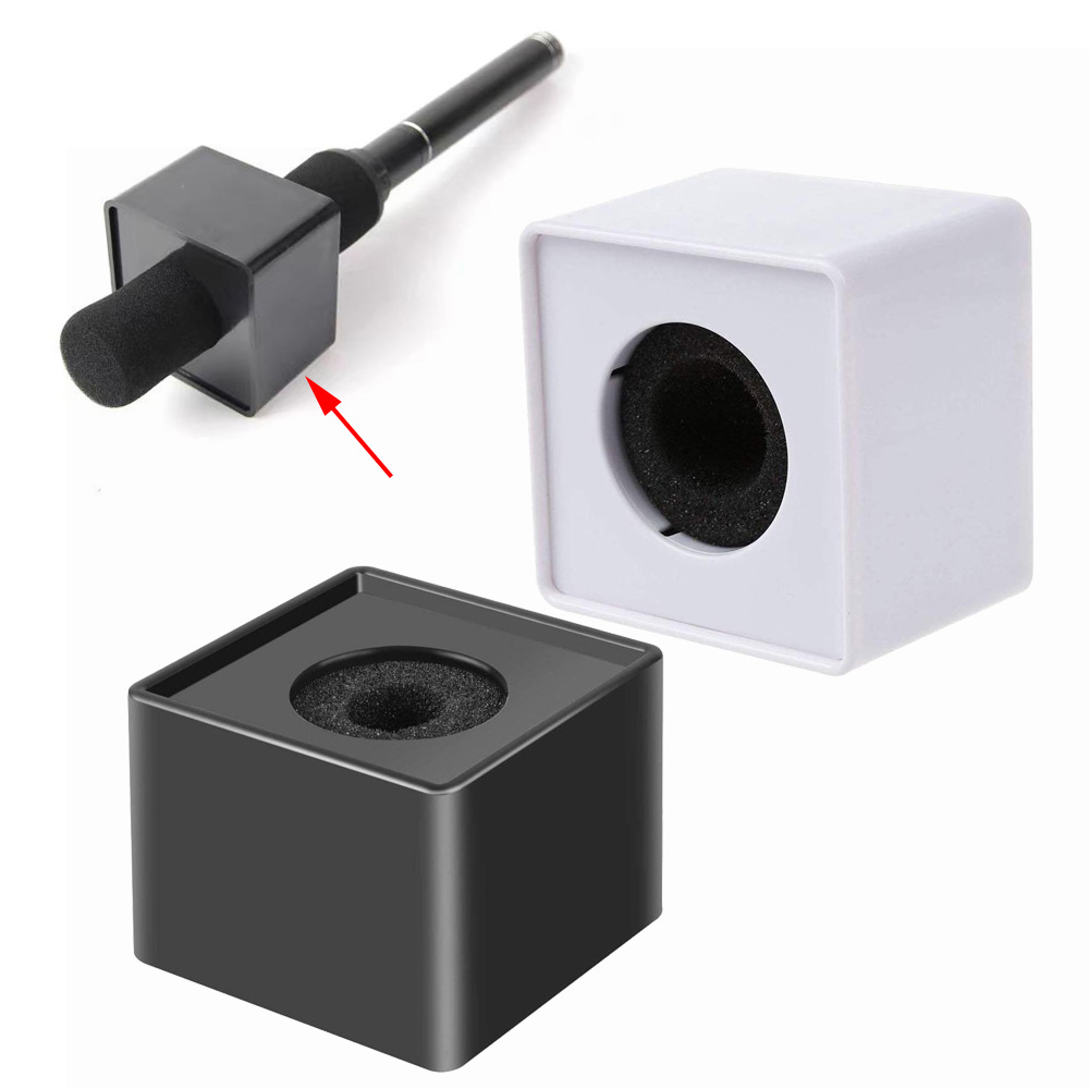 Microphone Flag Station Cube ABS Square Flags Interview Mic Logo Mark TV Station Reporter Microphone Cube Box Foam Cover
