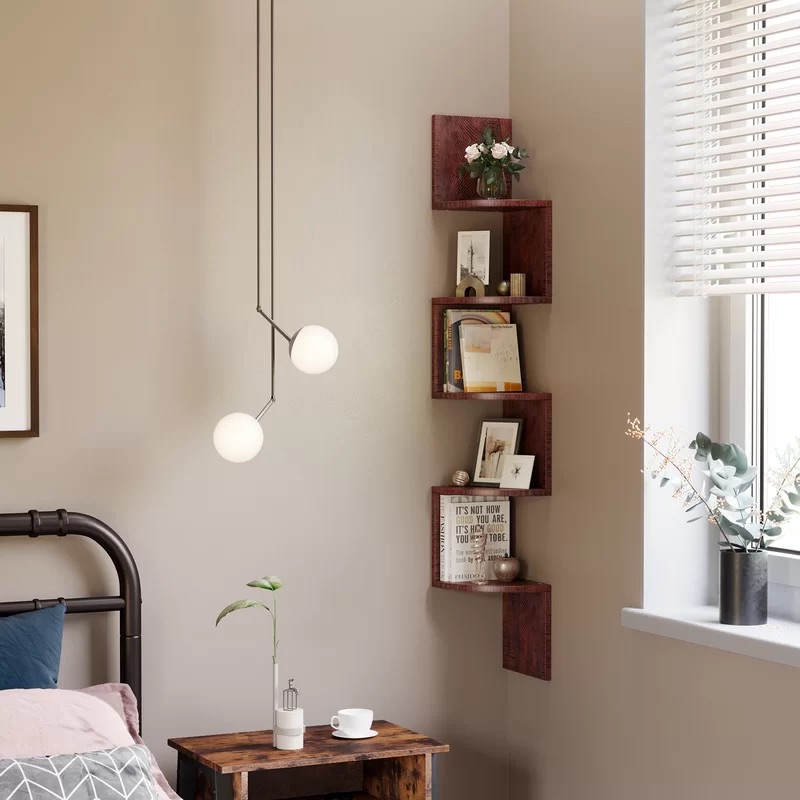 VTEC FURNITURE Modern Corner Bookcase / Display Rack / Corner Rack. 