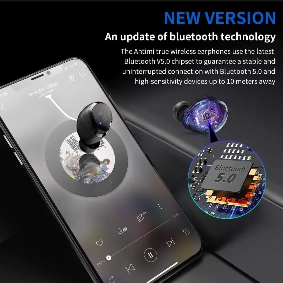 TWS Wireless Earbuds Antimi S8plus Bluetooth 5.0 Earphones Sport Earbuds. 