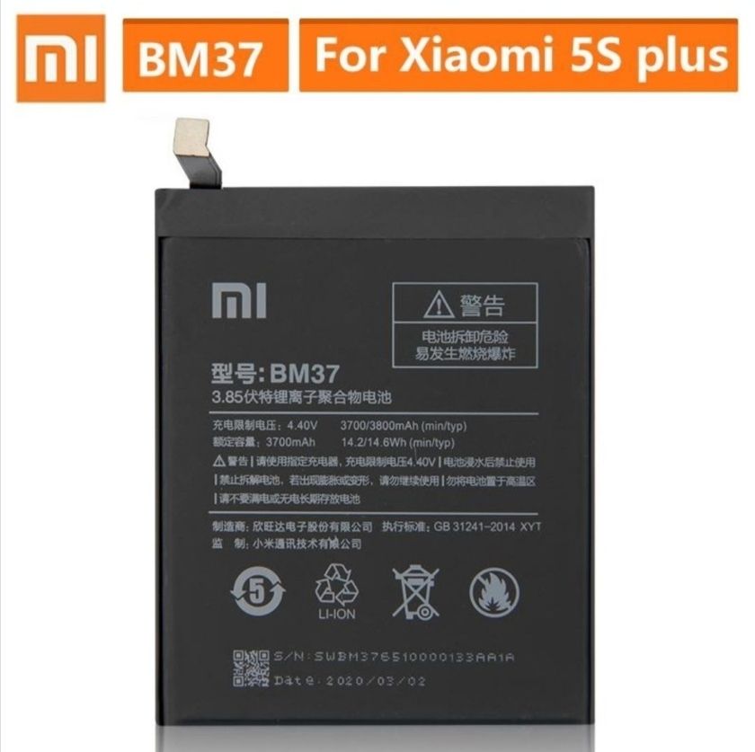 Redmi Xiaomi 5s Plus Battery BM37 BM-37 BM 37  Battery 3800mAh Battery