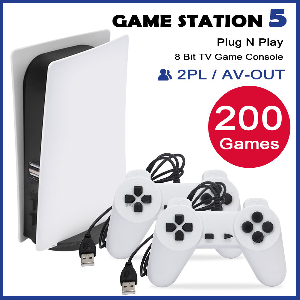 NEW GS5 Game Station 5 Video Game Console With 200 Classic Games 8 Bit TV Console Retro USB Wired Handheld Game Player AV Output. 