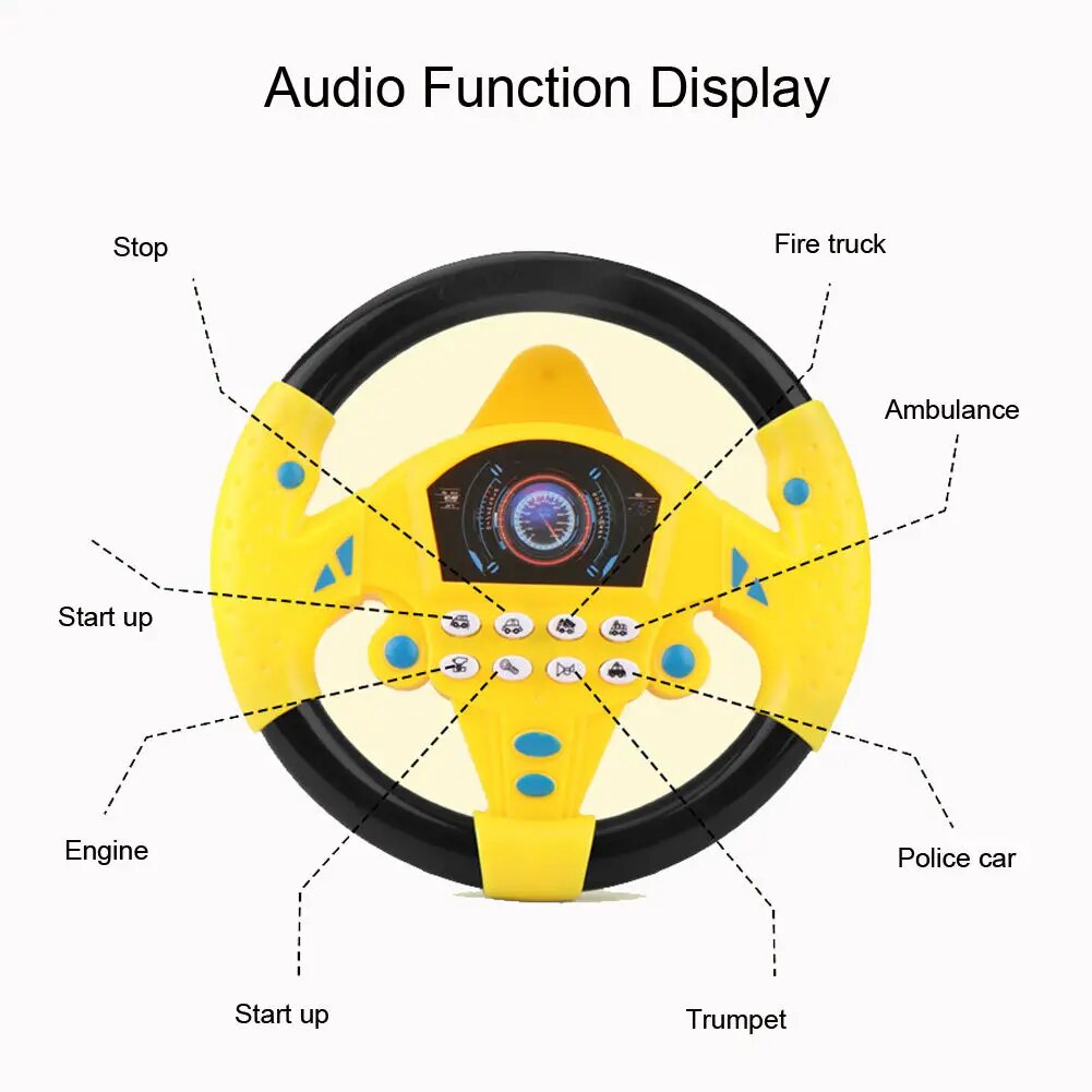 Simulate Driving a Car, Steering Wheel, Electric Toy Sound, CHILDREN'S Music Education, Pushing a Cart, Driving a Vocal Toy. 