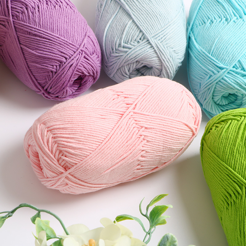 40-50g/Set 4ply Milk Cotton(80%) Knitting Yarn Needlework Dyed Lanas For Crochet Craft Sweater Hat Dolls At Low Price. 
