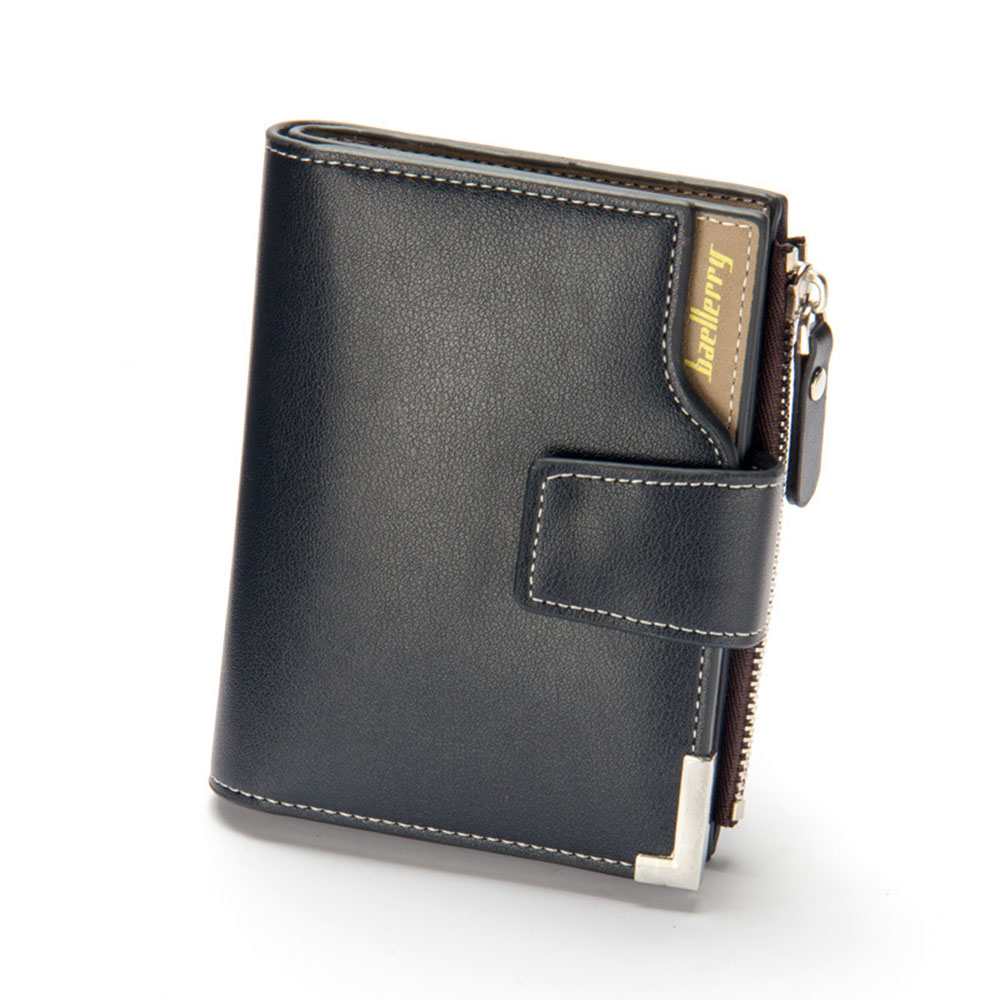 Baellerry Short Luxury Men Wallets Zipper Coin Pocket Card Holder Male Wallet Clutch Photo Holder Brand Man Purses Wallet. 
