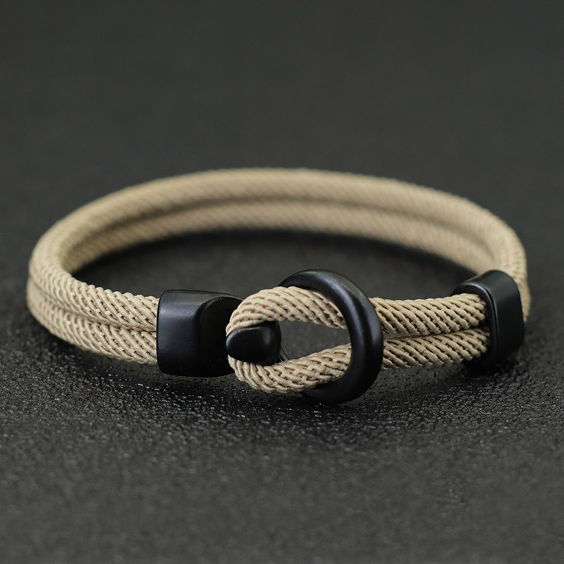 Fashion Rope Bracelet Men Double Layer Outdoor Camping Braclet Homme Accessories Survival Paracord Braslet Gift For Him. 