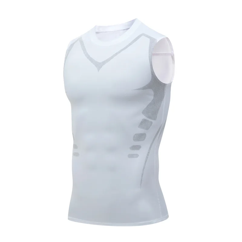 1 piece Men Sports Compression Vest, Basketball Gym Tight Undershirt, American Training Base Layer Quick-Dry Elastic Wide-Should. 