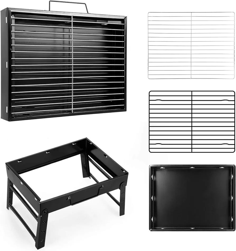 Uten Charcoal Grill, BBQ Grill Folding Portable Lightweight smoker Gril. 