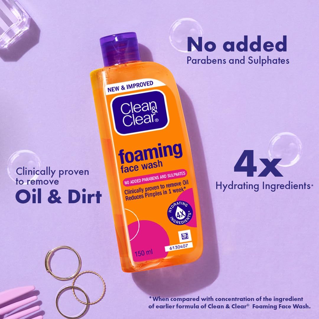 CLEAN & CLEAR Foaming Face Wash 50ml - 100ml. 