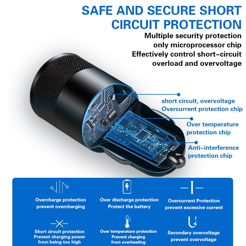 Olaf 68W PD Car Charger USB Type C Fast Charging Car Phone Adapter for iPhone 13 12 Xiaomi Huawei Samsung S21 Quick Charge 3.0. 