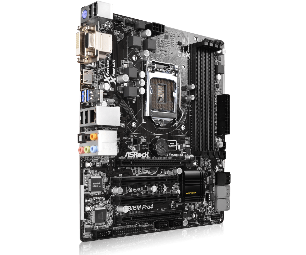 Asrock B85M Pro 4 Gaming Motherboard 4 Gen DDR3 Ram Slot 4 Maximum