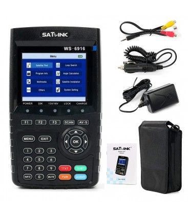 Satlink Satellite Meter - WS-6916 DVB-S/S2 HD Satellite Finder Signal Finder Meter with MPEG-2/4 H.265 Supports QPSK,8PSK