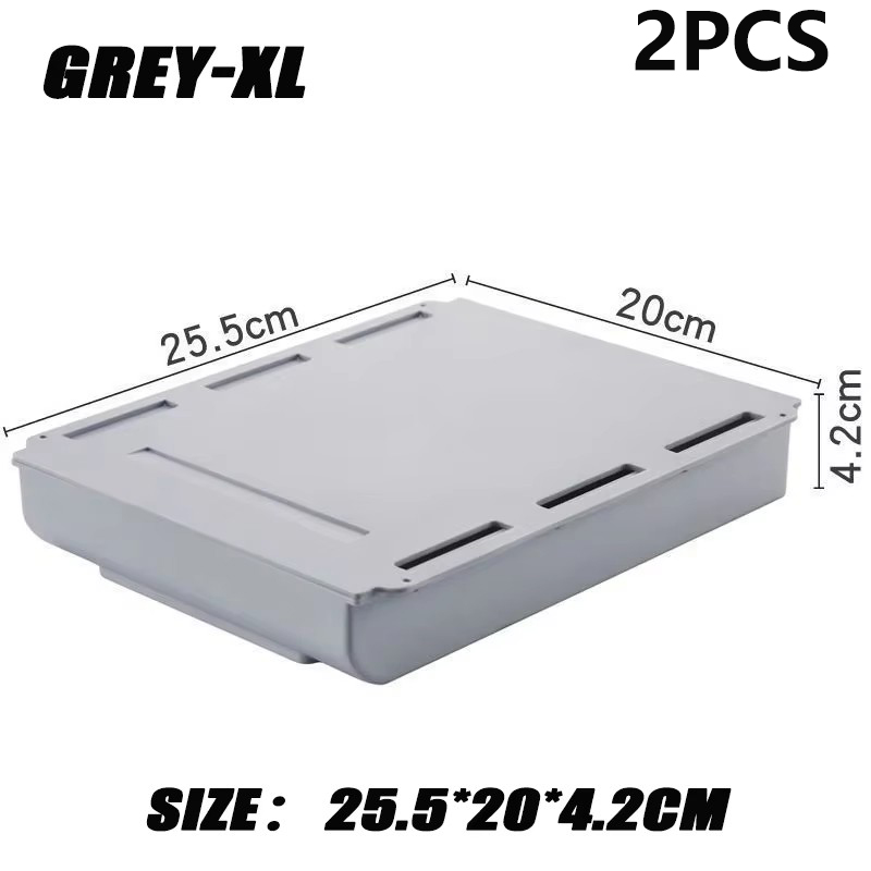 2pc White SelfAdhesive Storage Drawer Box Makeup Pencil Tray Desk ...
