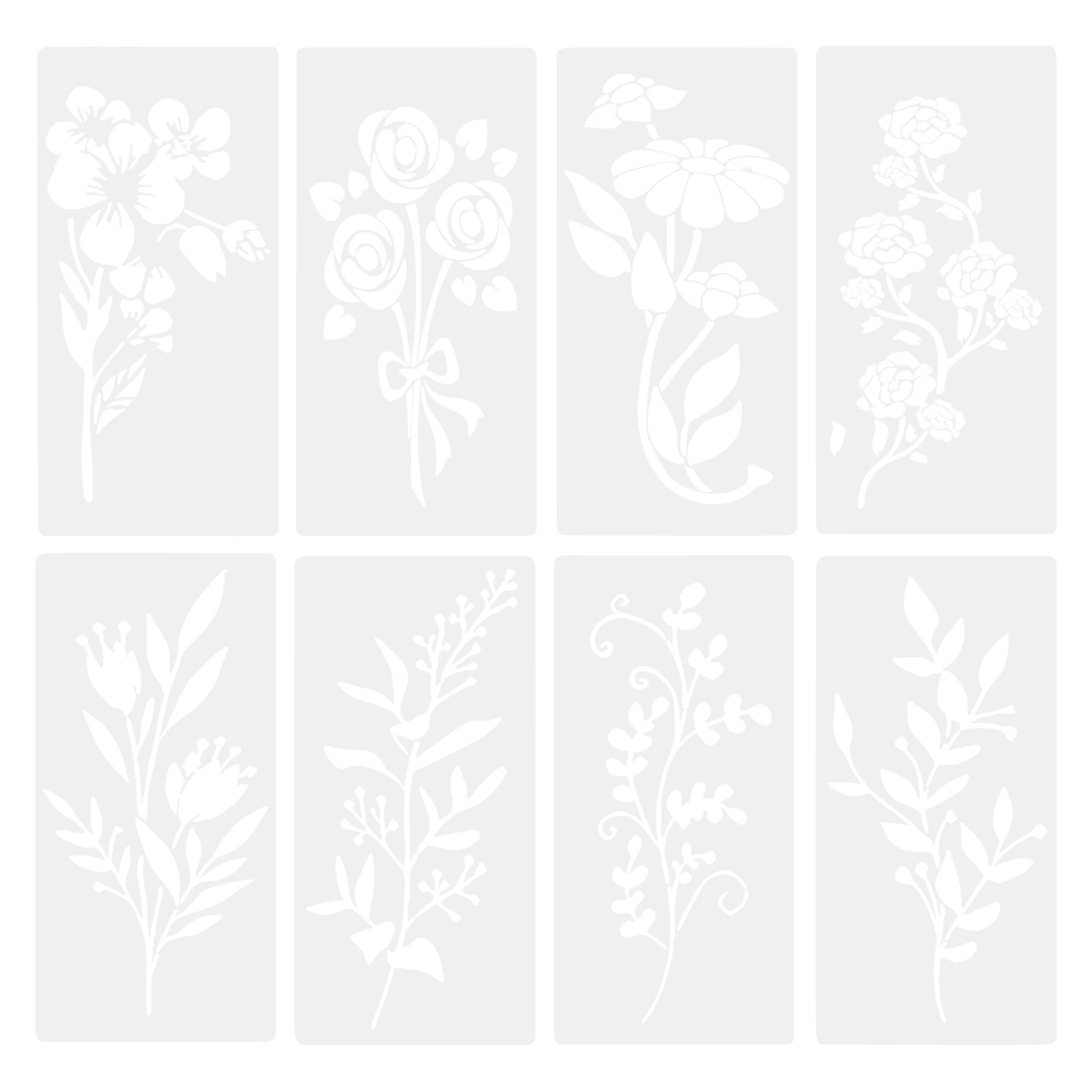 Garden Fence Large Flower Stencils-DIY Decoration,Giant Reusable Floral Stencil For Painting On Wood Walls Fence Pattern