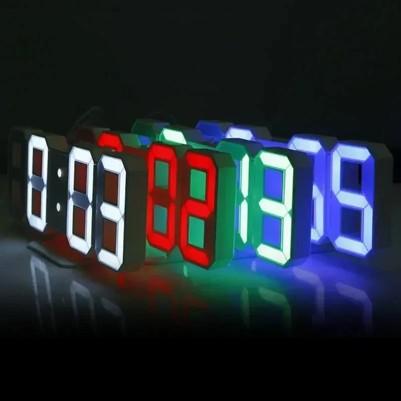 Digital Wall Clock Desk Watches Electronic Alarm Modern Home Decoration ...