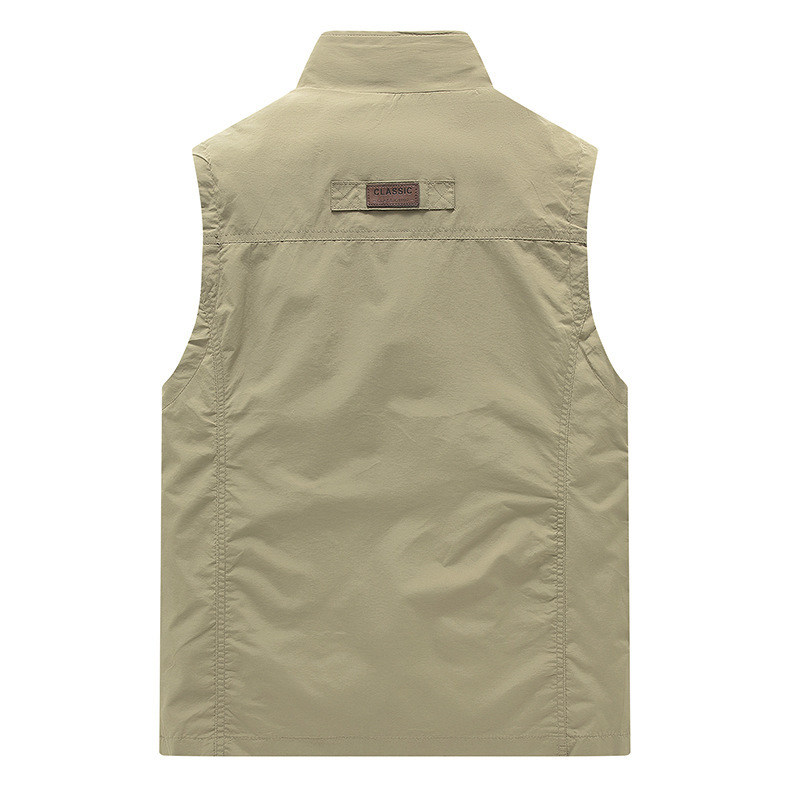 FGKKS Spring New Men Waistcoat Outdoor Leisure Solid Color Vest Young Middle-aged Photography Fishing Casual Vest Jacket Male. 