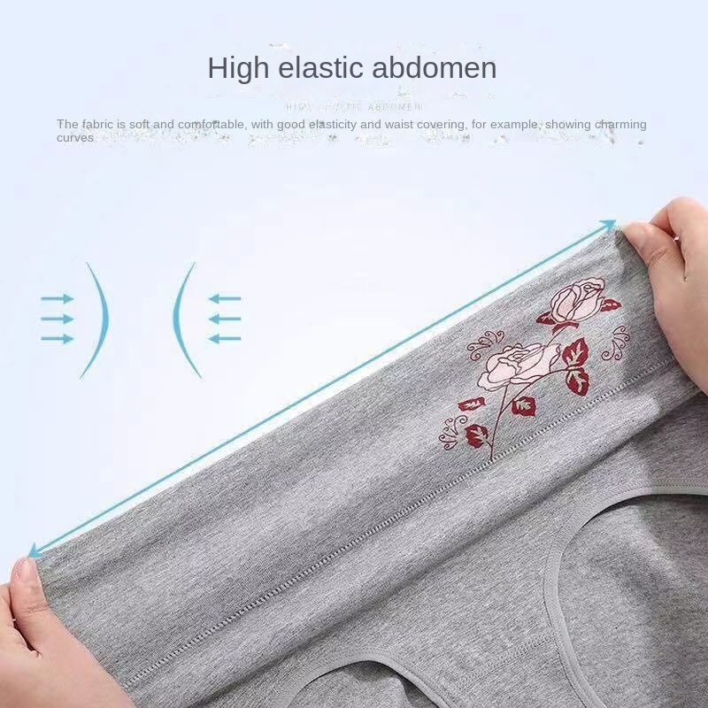 4PCS/set Plus Size Underwear Woman high waist Women's Panties Comfort Cotton Brief breathable Panty Underpants for ladies XL-4XL. 
