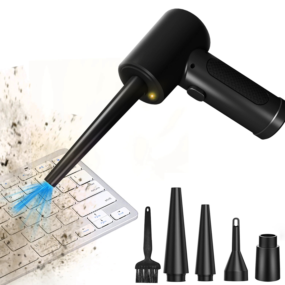 Compressed Air Duster For Computer Keyboard 51000 RPM USB Charging Mini Electric Cordless PC Car Cleaner Wireless Air Blower. 