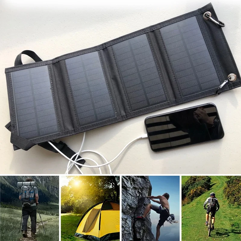 Panneau Solaire 20W 5V étanche – 1600mA, Sortie USB Type-C, Mobile Compatible