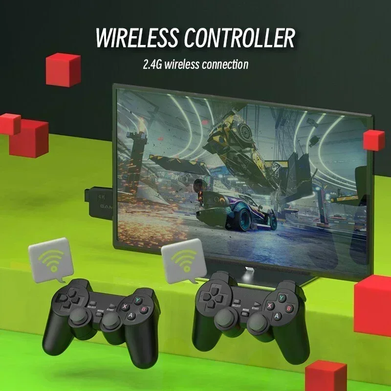 Video Game Sticks M8 Console 2.4G Dual Wireless Controller Game Stick 4K 10000 games 64GB Retro game For Dropshiopping Xmas Gift. 