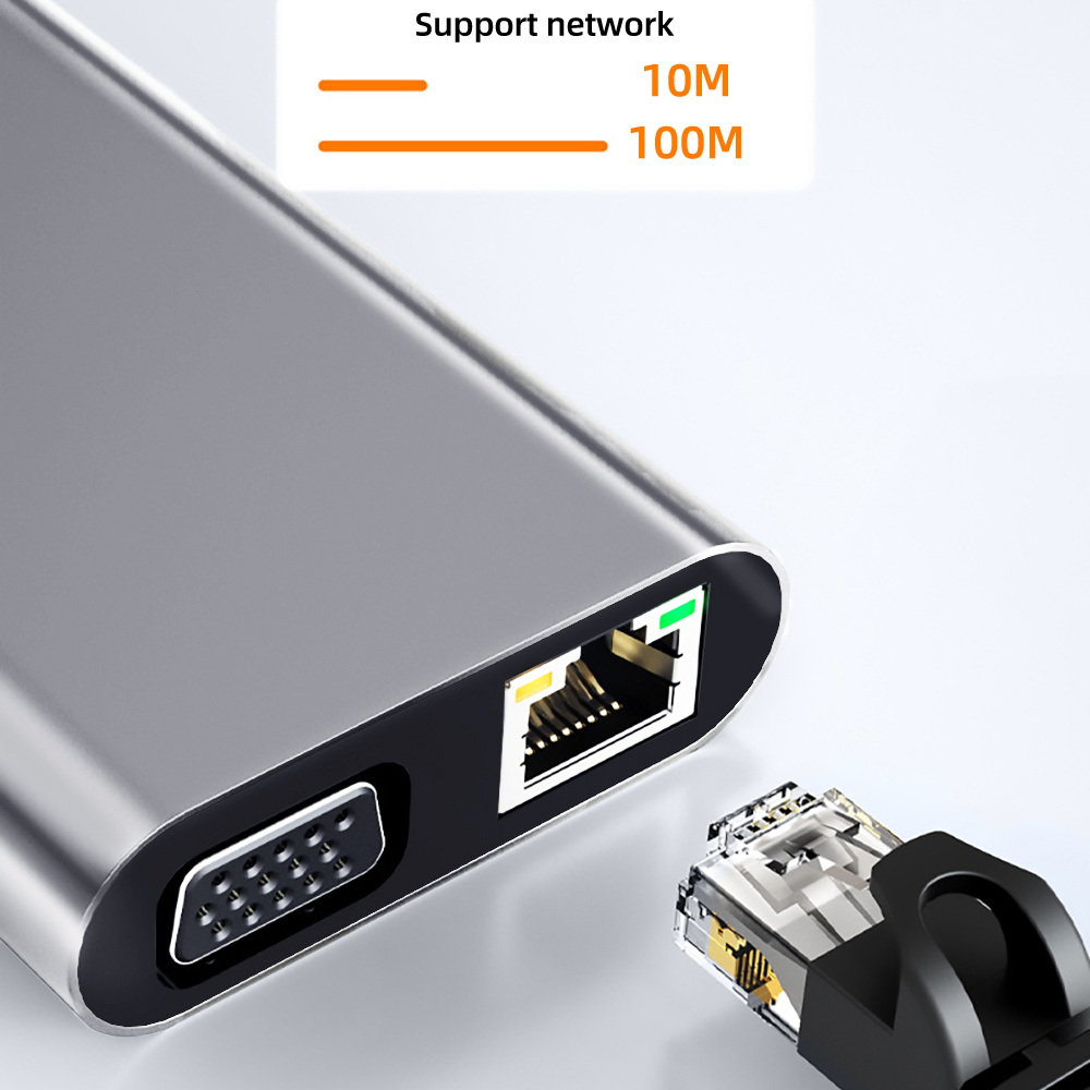 11-in-1 4K USB C 3.0 HUB Type C to HDMI-compatible USB 3.0 Adapter Type C HUB Dock PD 87W USB C Splitter for MacBook Pro Air. 