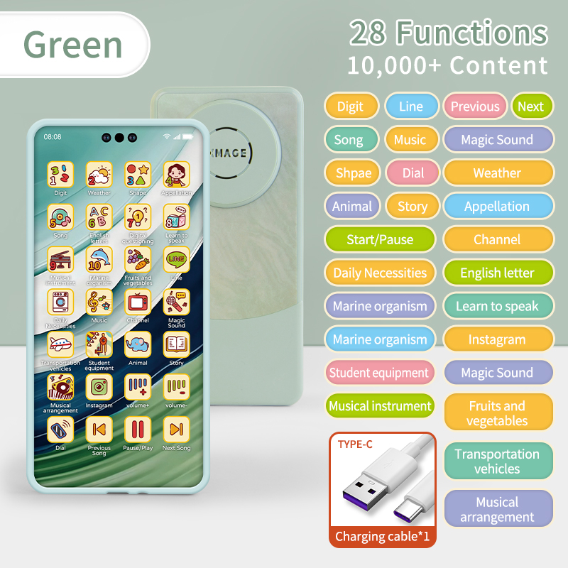 Baby Simulation Mobile Phone Toy Screen Music Early Educational Toys Learning Vocal English Mobile Vocal Toy Model Children Gift. 