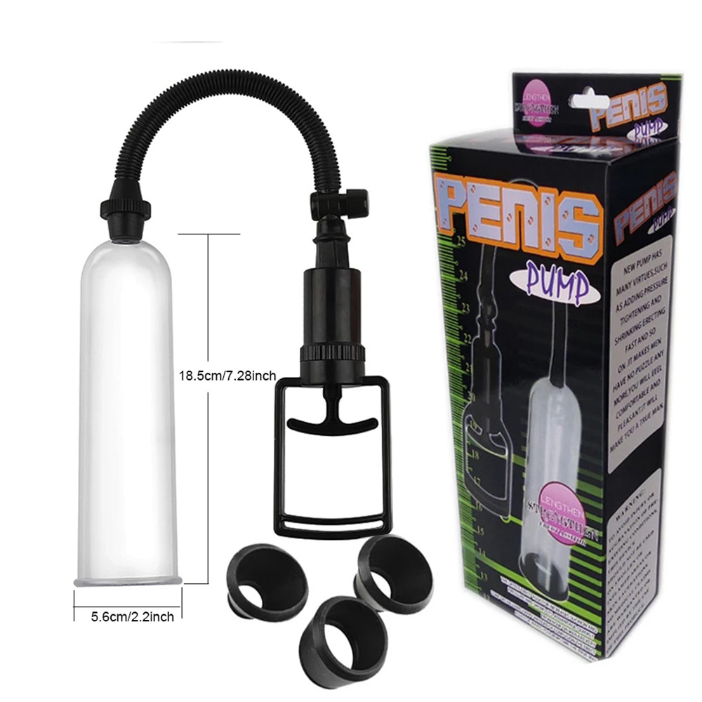 18+ Hand Pumped Penis Extender Pump for Mens with Rubber Ring - Mens extender vacuum pum. 