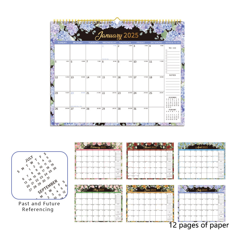 New Calendar 2025 Wall Monthly Calendar Jan To Dec 2025 Annual Yearly Planner 2025 Calendars Wall Planner 12x17 Inch 12 Monthly. 