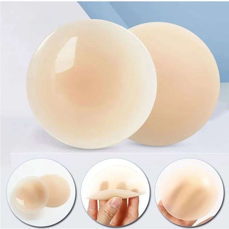 1pair Solid Silicone Self Adhesive Breast Pad