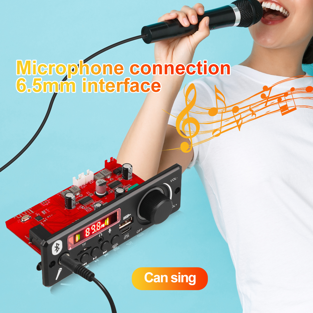 Bluetooth 5.0 MP3 Decoder Board 2*80W 160W Amplifier Audio Player 12V DIY MP3 Player Car FM Radio Module TF USB Mic Record Call. 