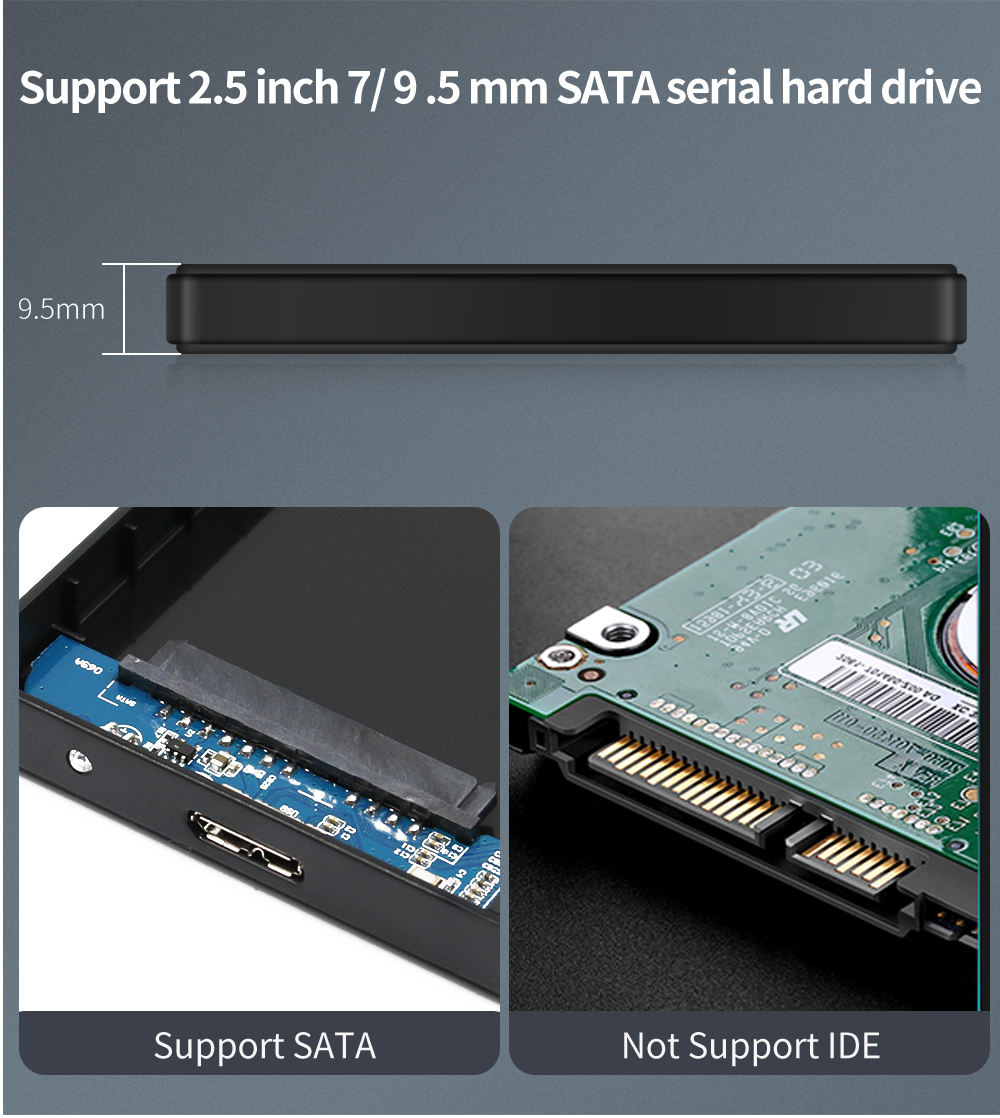 Case Hd Externo USB 3.0 To 2.5 Inch SATA HDD SSD Enclosure External Hard Drive Disk Box for PC Laptop Smartphone PS5. 