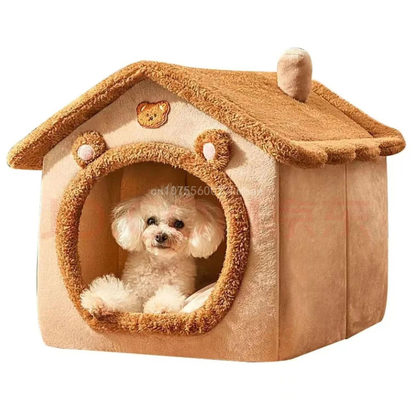 Foldable Pet House Removable Puppy Nest Washable Cat House Soft Pet Sleepping Bed For Extra Small Dogs and Small and Medium Cat. 