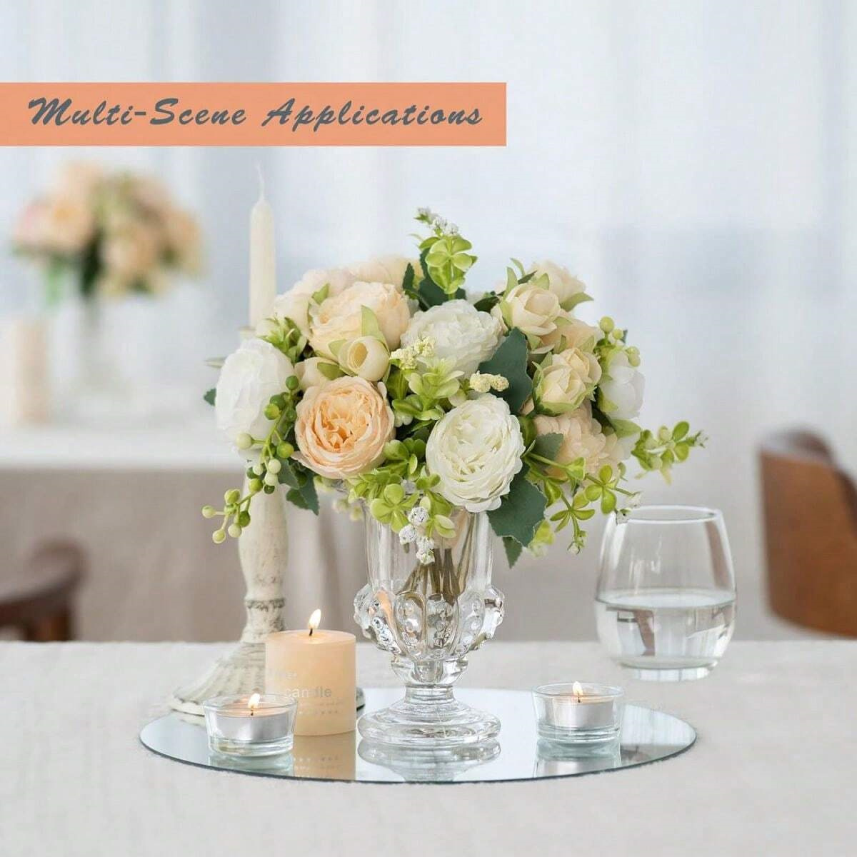6PCS Acrylic Round Mirrors For Centerpieces Circle Mirrors Candle Plates For Wall Wedding Table Centerpieces Round Mirror Tray. 