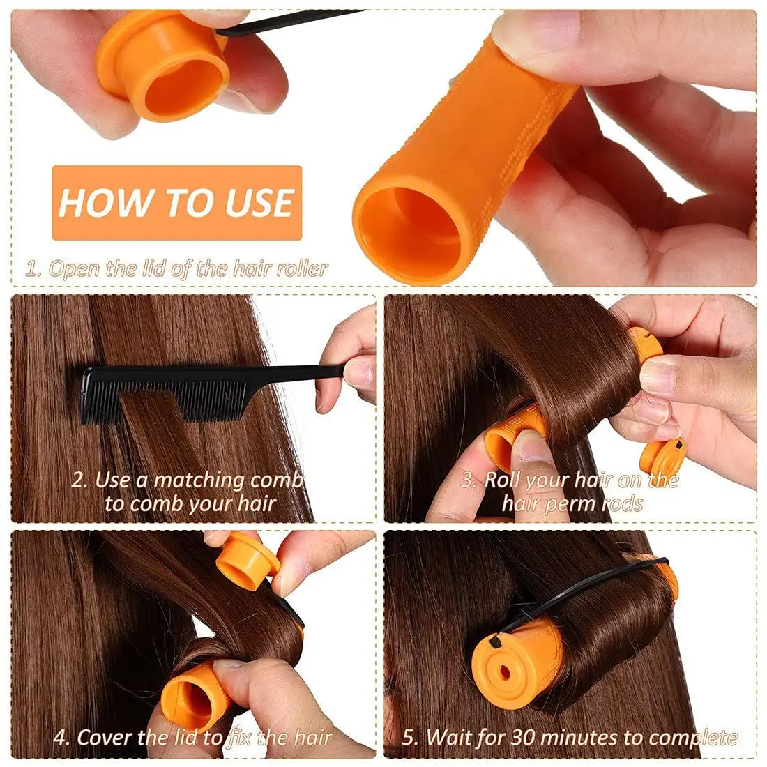 10pcs Hair Cold Roller Heatless Curling Curlers Hair Heatless Curling Rods Magic Hair Curlers Without Heat Wave Curly Perm Rods. 