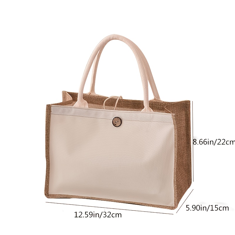 New vertical style linen tote bag plain color simple gift bag fashion shopping bag. 