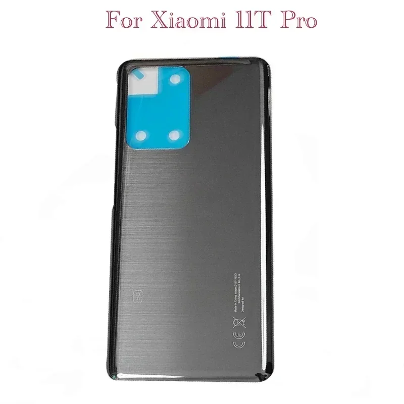 Back Glass Cover For Xiaomi 11T Pro 5G Back Door Replacement Battery Case, Rear Housing Cover Mi11T With Camera Lens. 