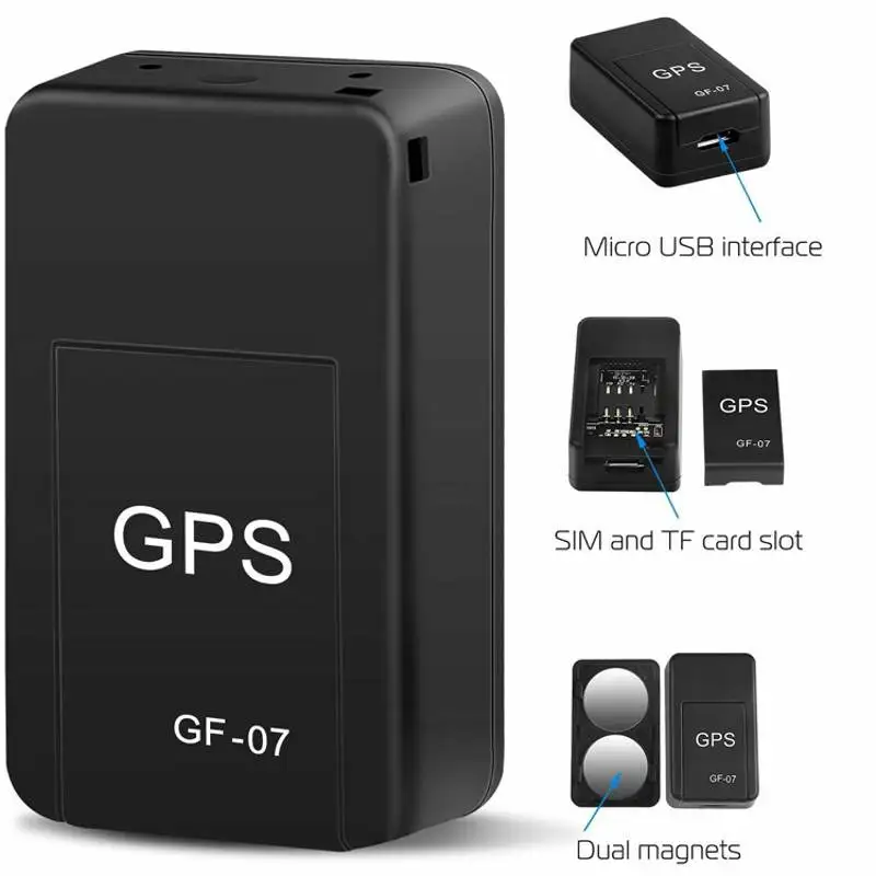 GF07 Magnetic Car Tracker GPS Positioner Real Time Tracking Magnet Adsorption Mini Locator SIM Inserts Message Pets Anti-lost. 