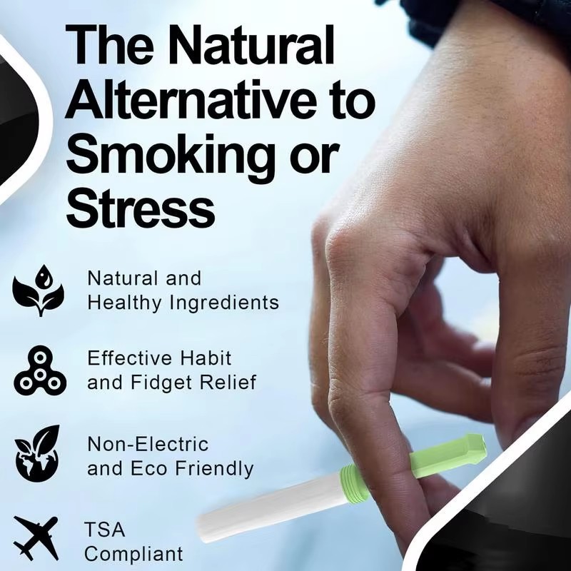 Smokeless Air Inhaler Stop Vaping Aid Non-Electric Inhaler Safe and Healthy Vaping Cessation Aid for Men Cars Trains Travel. 