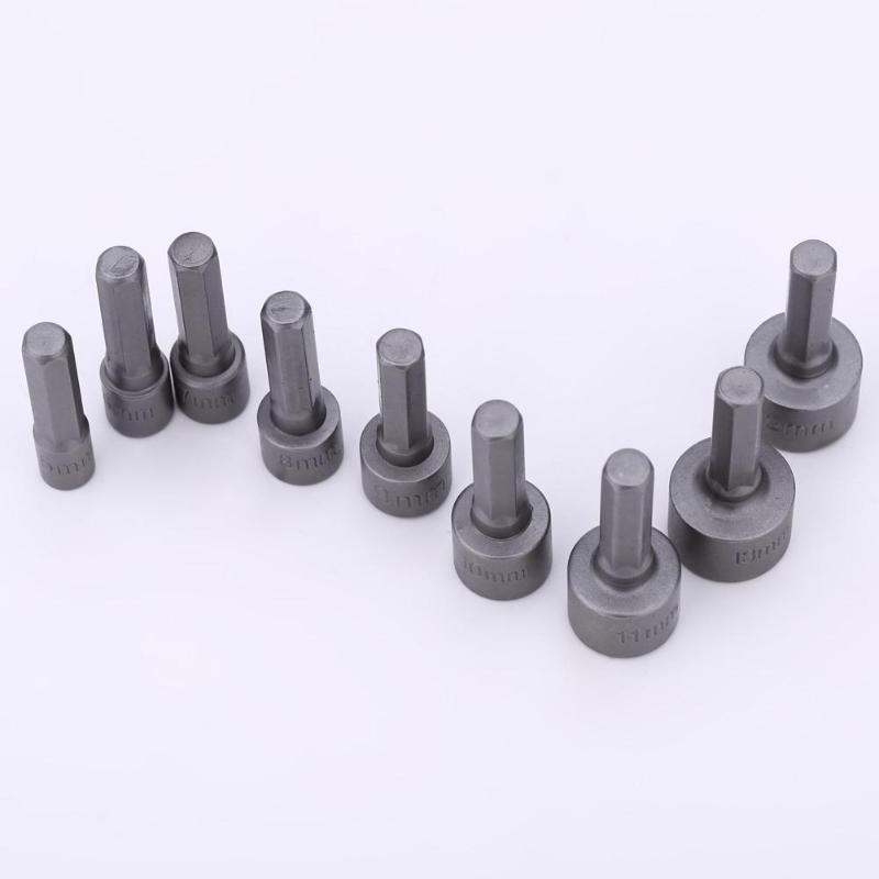 9pcs/set 5mm-13mm Hex Sockets Sleeve Nozzles Nut Driver Set Screwdriver Set Schroevendraaier Set Bits Sets Tools Socket Wrenches. 