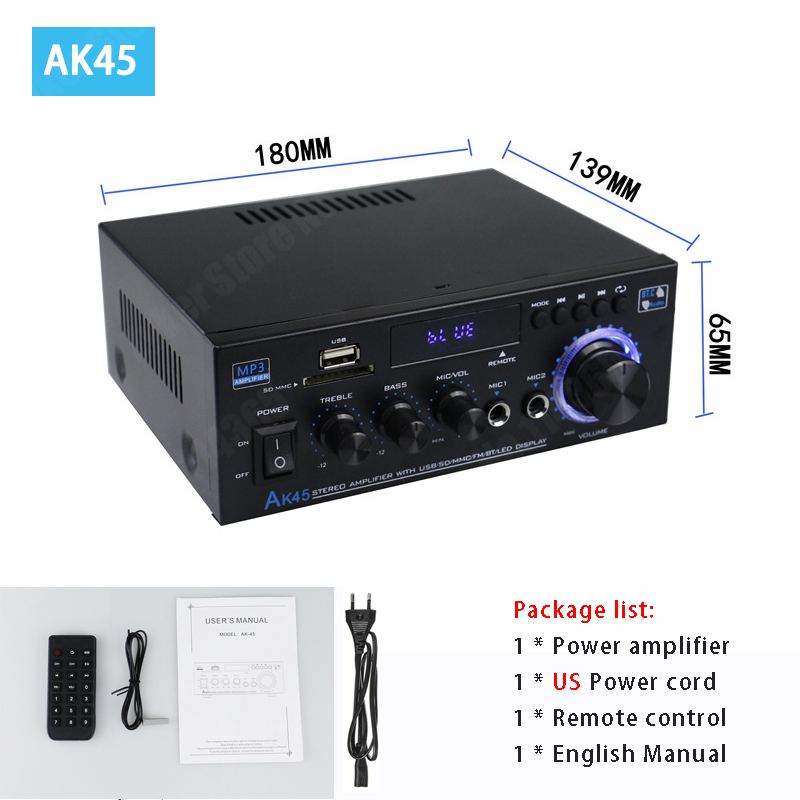 Amplificador Woopker Ak45 Pro Bluetooth 5.0 Hifi Estéreo 50wx2 - Carrefour