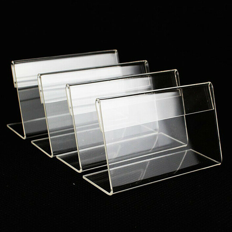 25Pcs Acrylic L-Shaped Label Stands 6x4cm Business Card Transparent Holders Deskstop Sign Frame Display Price Tag Poster Rack. 