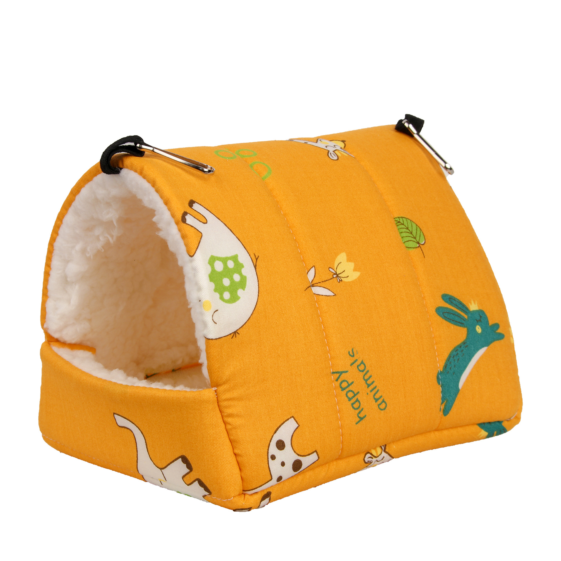 1pc Cute Print Bird Bed Mini Cage Rabbit Squirrel Mat Guinea Pig Nest Hamster House Small Animal Sleeping Bed Pet Hanging Cage. 
