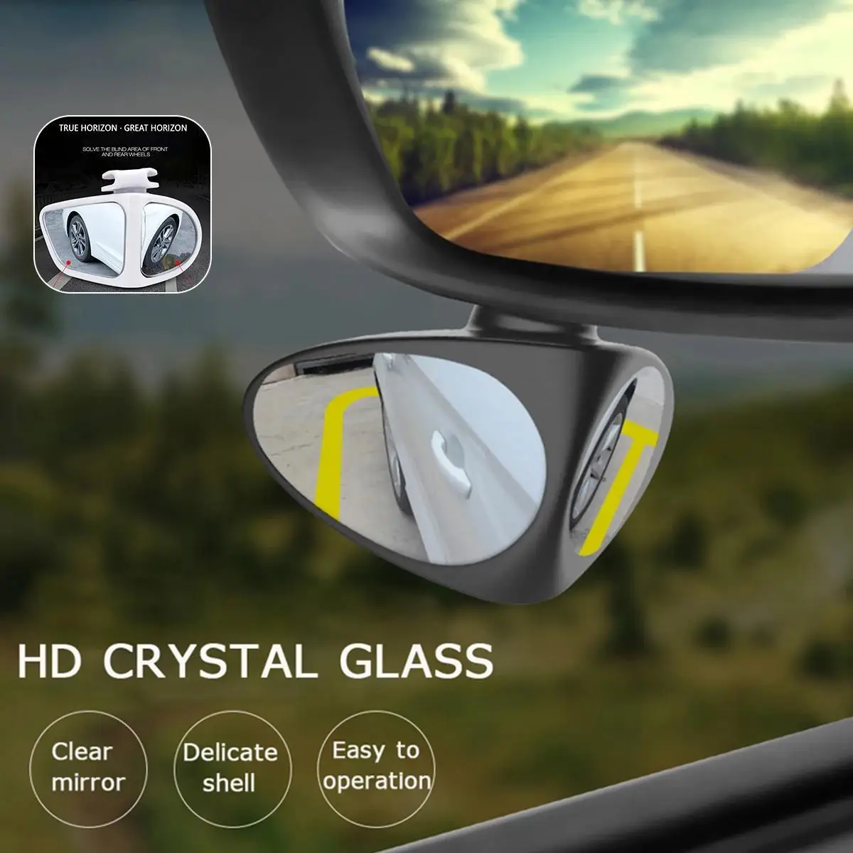 360 Degree Rotatable Side Car Blind Spot Convex Mirror Car Blind Spot Convex Mirror Rearview Parking Safety Auto Exterior Mirror. 