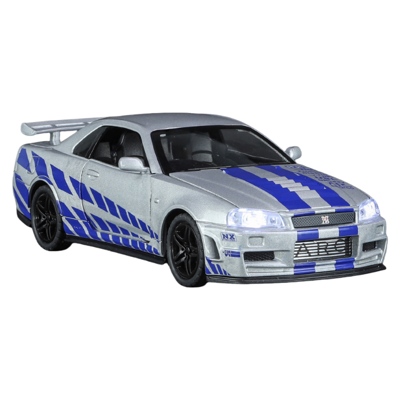 1:32 GTR R34 SKYLINE Fast Alloy Simulation Car Model Diecasts & Toy Vehicles And Furious Cars Decoration Toys For Children Boy. 