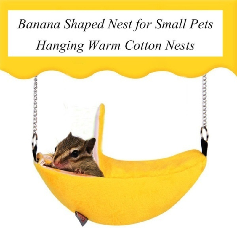 Animals Design Pet Banana Hamster Rat Hammock Cage House Nest  Hamster Warm House  Small Animal Hammock. 
