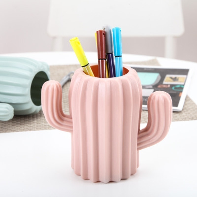 Pen Holder Creative Student Stationery Desktop Cactus Desk Multifunction Storage Box Pen Container Brush Pot Office Supplies. 