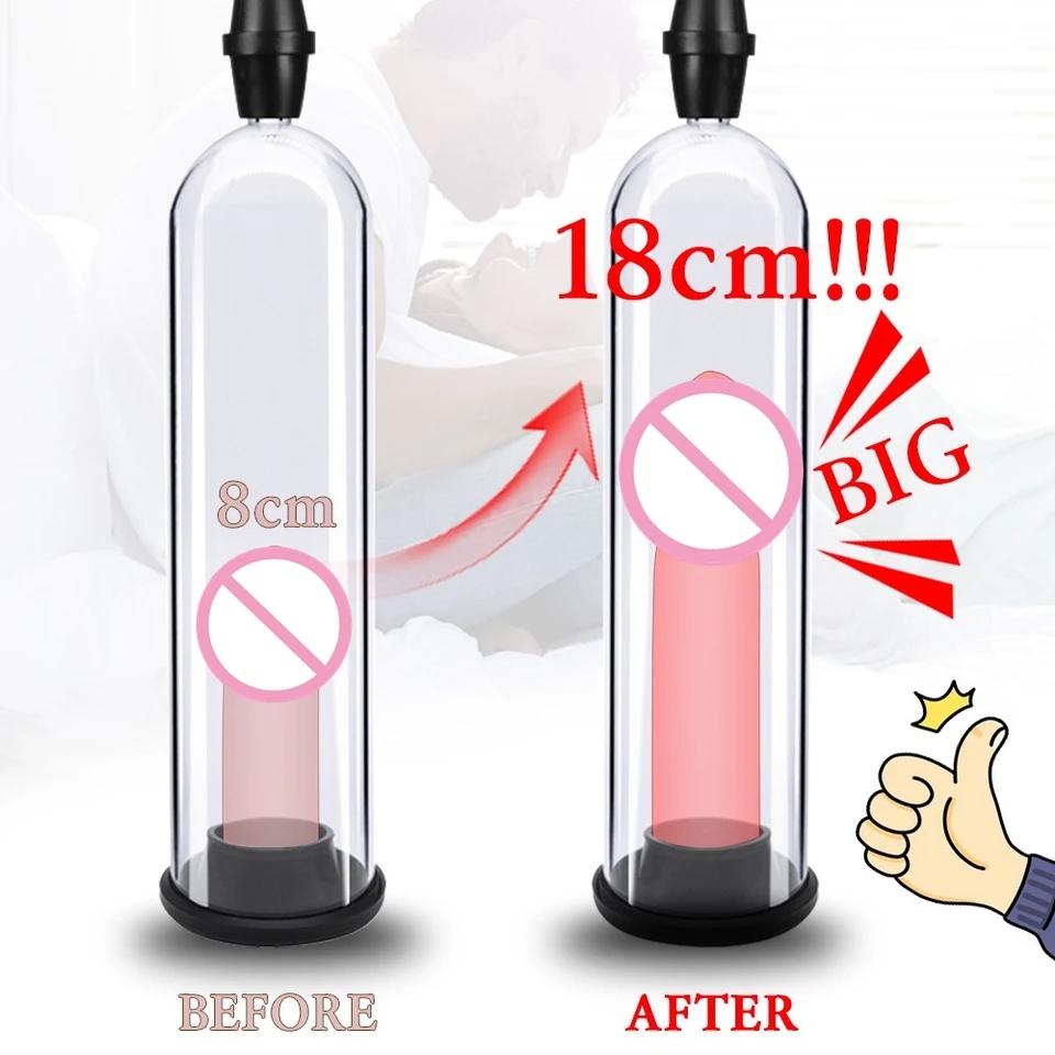 18+ Hand Pumped Penis Extender Pump for Mens with Rubber Ring - Mens extender vacuum pum. 