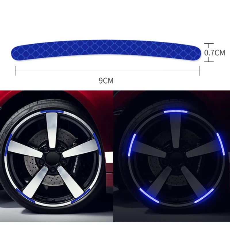 20pcs Car Wheel Reflective Stickers Tyre Warning Stickers 3D Car Wheel ...